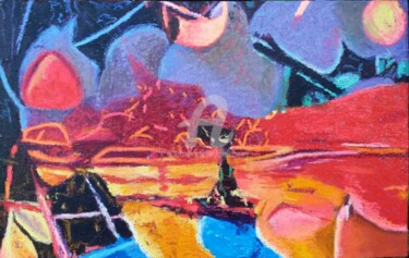 Peinture intitulée "Octobre lumière" par Anne Maury, Œuvre d'art originale, Huile