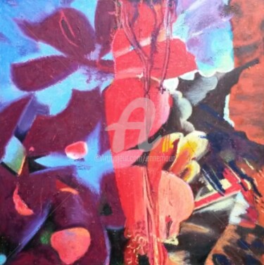 Peinture intitulée "Jardin papillon" par Anne Maury, Œuvre d'art originale, Huile