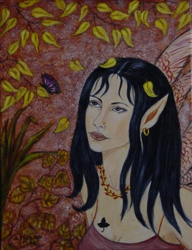 Peinture intitulée "Némétona,déesse de…" par Anne Touzard, Œuvre d'art originale