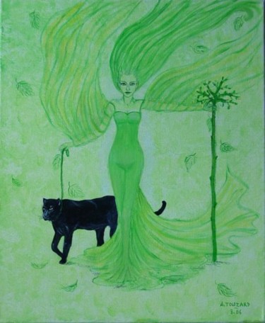 Peinture intitulée "Hornbeam,déesse de…" par Anne Touzard, Œuvre d'art originale