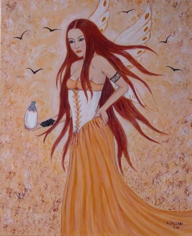 Peinture intitulée "Béorka,fée de la na…" par Anne Touzard, Œuvre d'art originale