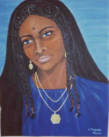 Painting titled "Femme Touareg" by Anne Touzard, Original Artwork