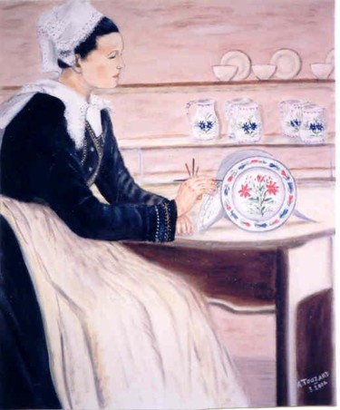 Peinture intitulée "La Quimpéroise" par Anne Touzard, Œuvre d'art originale