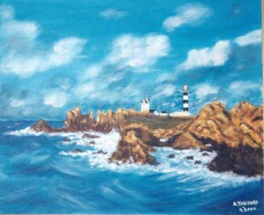 Peinture intitulée "Le phare de Créach" par Anne Touzard, Œuvre d'art originale