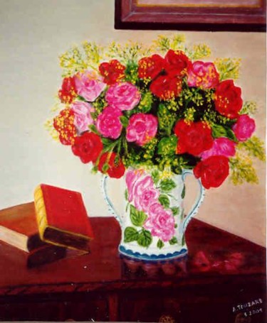 Peinture intitulée "Bouquet de roses" par Anne Touzard, Œuvre d'art originale