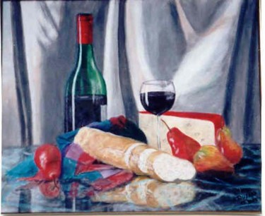 Peinture intitulée "Le déjeuner" par Anne Touzard, Œuvre d'art originale