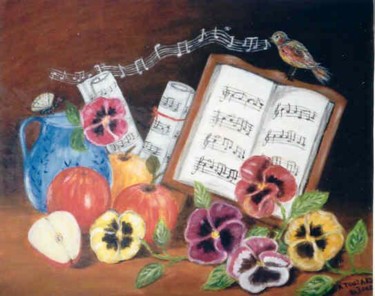 Peinture intitulée "Les pensées" par Anne Touzard, Œuvre d'art originale