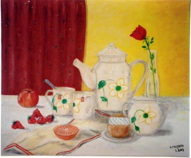 Peinture intitulée "Le goûter" par Anne Touzard, Œuvre d'art originale
