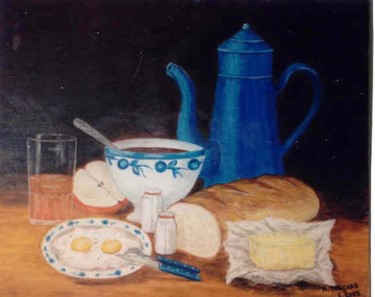 Peinture intitulée "Les oeufs au plat" par Anne Touzard, Œuvre d'art originale
