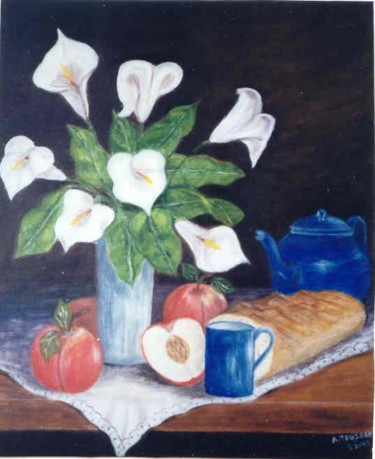 Peinture intitulée "Les arums" par Anne Touzard, Œuvre d'art originale