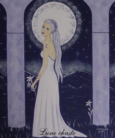 Peinture intitulée "Lune Chaste" par Anne Touzard, Œuvre d'art originale