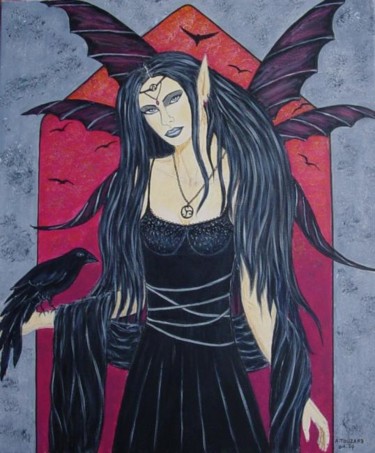 Peinture intitulée "La fée Damona" par Anne Touzard, Œuvre d'art originale