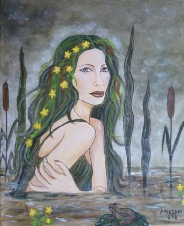 Peinture intitulée "La fée des marais" par Anne Touzard, Œuvre d'art originale