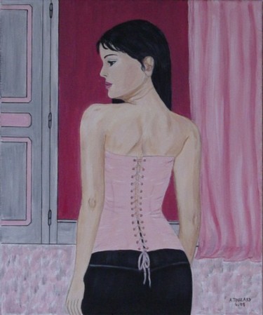 Peinture intitulée "Femme au bustier" par Anne Touzard, Œuvre d'art originale