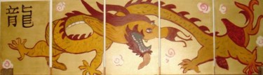 Pittura intitolato "Year of the dragon" da Annemiek, Opera d'arte originale