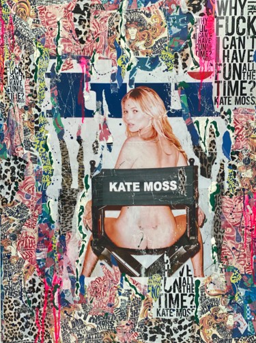 Collages intitulée "KATE" par Anne Mondy, Œuvre d'art originale, Collages