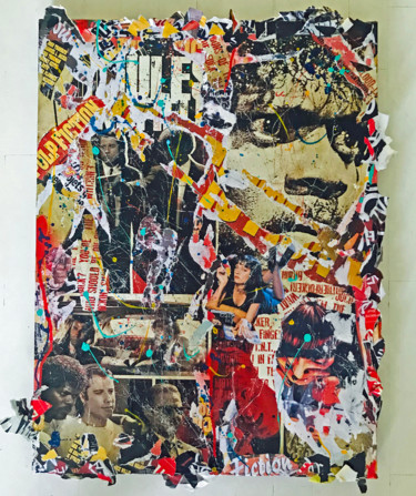 Collages titled "PULP FICTION" by Anne Mondy, Original Artwork, Collages