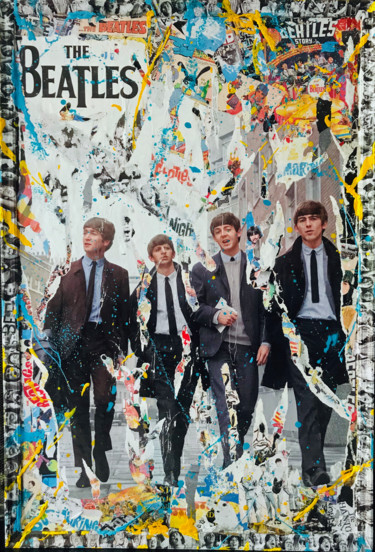 Collages titled "BEATLES" by Anne Mondy, Original Artwork, Collages