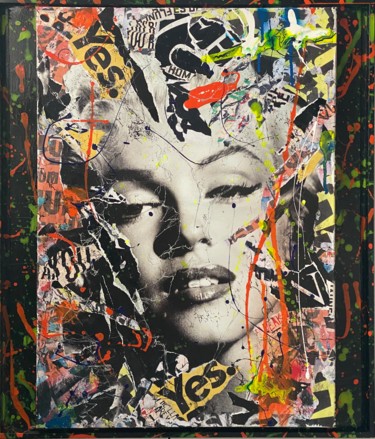 Collages intitulée "MARYLIN FOREVER" par Anne Mondy, Œuvre d'art originale, Collages