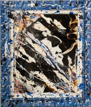 SERGE EST UN FUMEUR DE GITANES Collages intitulée "SERGE EST UN FUMEUR…" par Anne Mondy, Œuvre d'art originale, Collages
