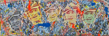 Tableau - JEAN PAUL BELMONDO - Le Magnifique Collages intitulée "Tableau - JEAN PAUL…" par Anne Mondy, Œuvre d'art originale, Collages