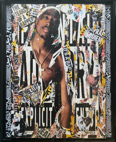 Collages titled "TUPAC" by Anne Mondy, Original Artwork, Collages
