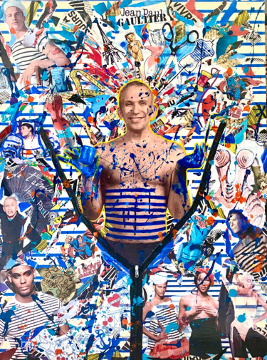 Collages getiteld "JEAN PAUL GAULTIER" door Anne Mondy, Origineel Kunstwerk, Collages