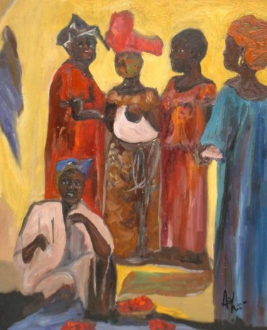 Painting titled "la marchande de pim…" by Anne Paul, Original Artwork