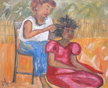 Malerei mit dem Titel "les tresses" von Anne Paul, Original-Kunstwerk