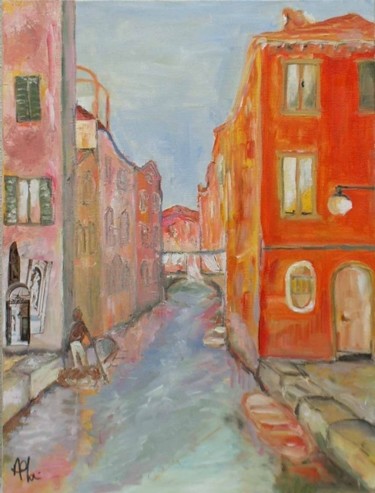 Peinture intitulée "canal à Venise" par Anne Paul, Œuvre d'art originale