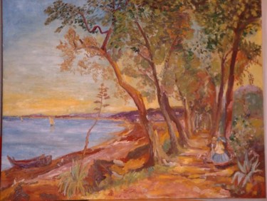 Painting titled "la route de France,…" by Anne Paul, Original Artwork