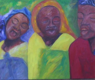 Peinture intitulée "trois chanteuses" par Anne Paul, Œuvre d'art originale, Huile