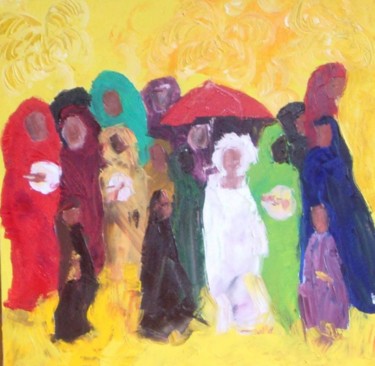 Peinture intitulée "La fête" par Anne Paul, Œuvre d'art originale