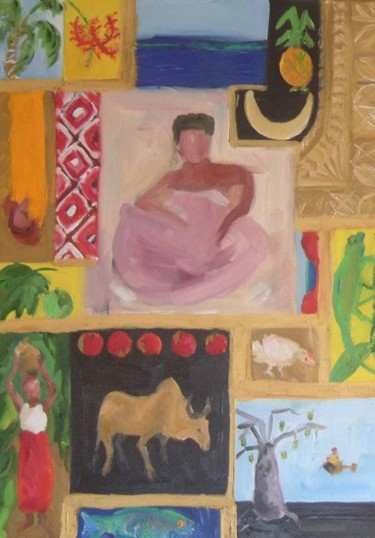 Painting titled "mosaique" by Anne Paul, Original Artwork