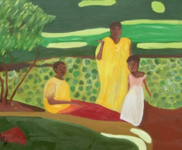 Peinture intitulée "cultures à Dembeni" par Anne Paul, Œuvre d'art originale