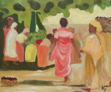 Peinture intitulée "course à la banane" par Anne Paul, Œuvre d'art originale
