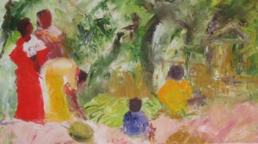 Peinture intitulée "dans le champ" par Anne Paul, Œuvre d'art originale