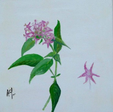 Peinture intitulée "fleur violette" par Anne Paul, Œuvre d'art originale