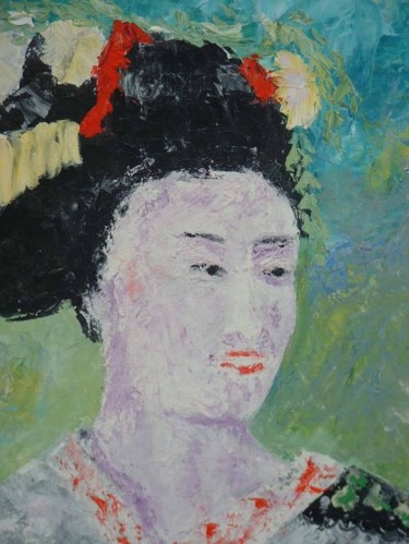 Painting titled "Geisha" by Anne Paul, Original Artwork