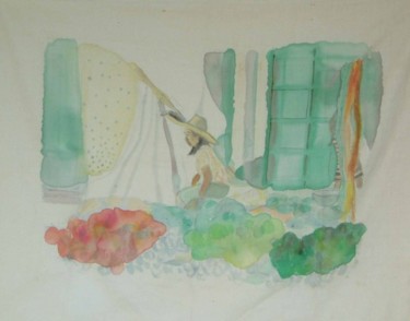 Malerei mit dem Titel "sur tissu, au Vietn…" von Anne Paul, Original-Kunstwerk