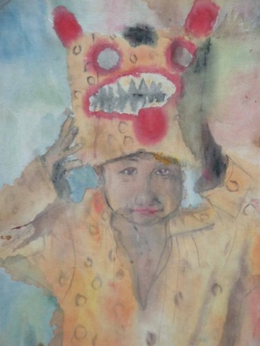Peinture intitulée "visage d'enfant bré…" par Anne Paul, Œuvre d'art originale