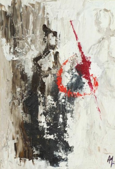 Pittura intitolato "noir, blanc, rouge" da Anne Paul, Opera d'arte originale, Olio
