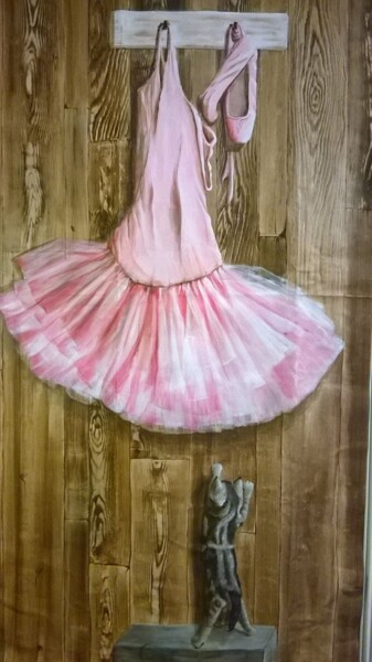 Painting titled "Tutu rose.jpg" by Anne Rey, Original Artwork, Acrylic