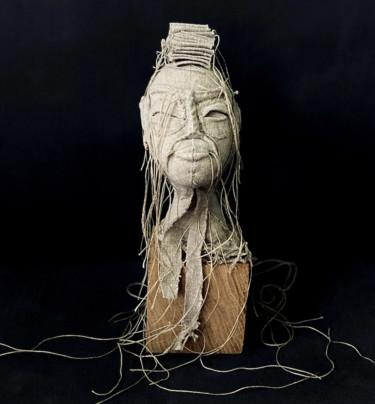 Arte textil titulada "Art brut sculpture…" por Annesailor, Obra de arte original, Tapiz