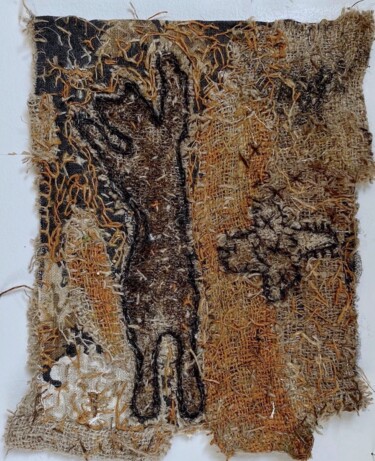 Textilkunst mit dem Titel "ART BRUT TEXTILE "L…" von Annesailor, Original-Kunstwerk, Tapisserie