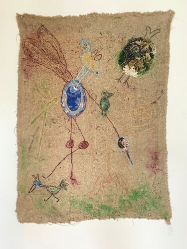 Textile Art με τίτλο "LES ESPRITS DE LA N…" από Annesailor, Αυθεντικά έργα τέχνης, Ταπισερί