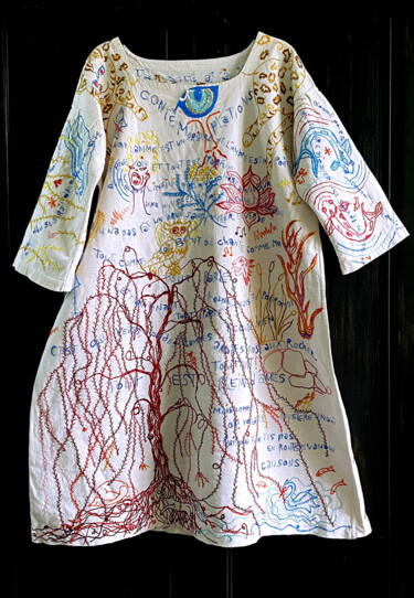 Textile Art titled "Poésie et Broderie…" by Annesailor, Original Artwork, Embroidery