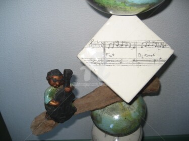 Sculpture intitulée "totem jazz   détail" par Noush, Œuvre d'art originale