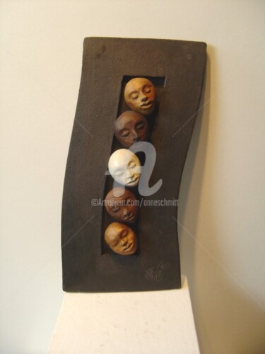 Sculpture intitulée "visages" par Noush, Œuvre d'art originale