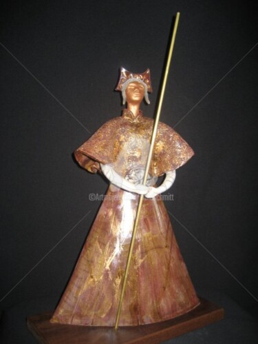 Sculpture intitulée "Guerrier samouraï" par Noush, Œuvre d'art originale